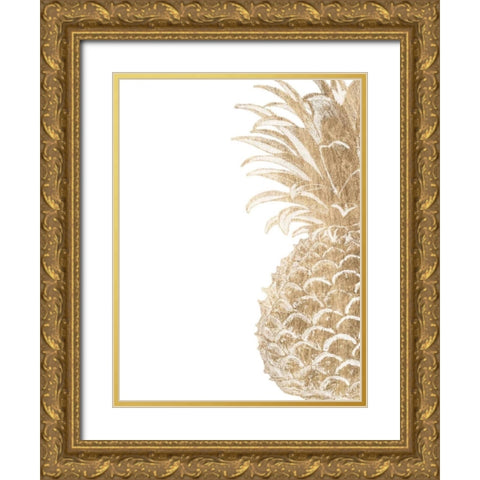 Pineapple Life IV Gold Ornate Wood Framed Art Print with Double Matting by Studio W