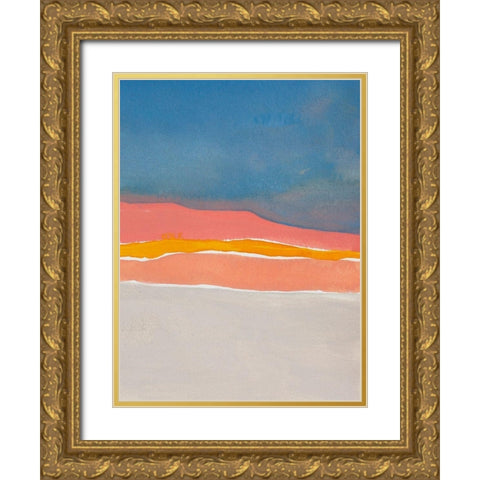 Kodachrome Horizon Diptych II Gold Ornate Wood Framed Art Print with Double Matting by Delamater, Rob