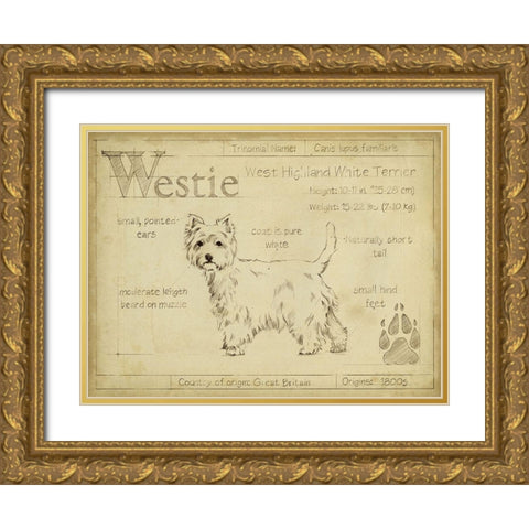 Antique Westie (ASH) Gold Ornate Wood Framed Art Print with Double Matting by Harper, Ethan