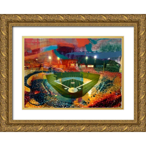 Sox Stadium, Chicago Gold Ornate Wood Framed Art Print with Double Matting by Jasper, Sisa