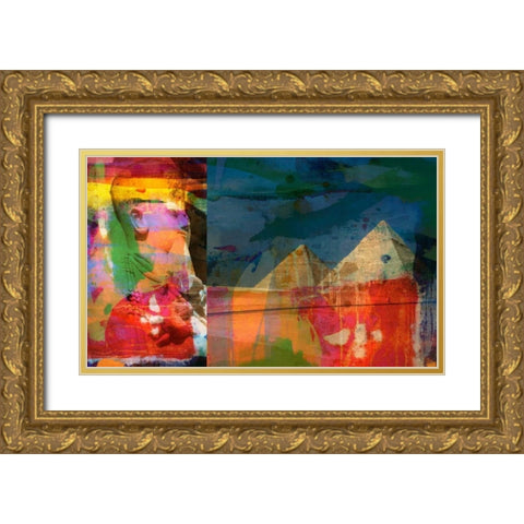 Pharaohs and Pyramids II Gold Ornate Wood Framed Art Print with Double Matting by Jasper, Sisa