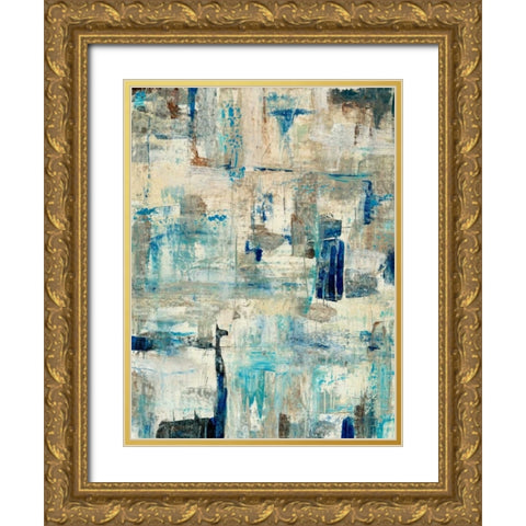 Aqua Separation I Gold Ornate Wood Framed Art Print with Double Matting by OToole, Tim