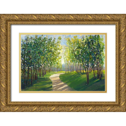 Walking Trail I Gold Ornate Wood Framed Art Print with Double Matting by OToole, Tim