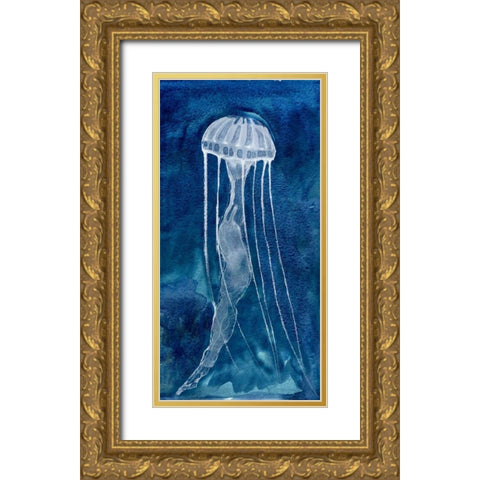 Indigo Nettle I Gold Ornate Wood Framed Art Print with Double Matting by Ludwig, Alicia