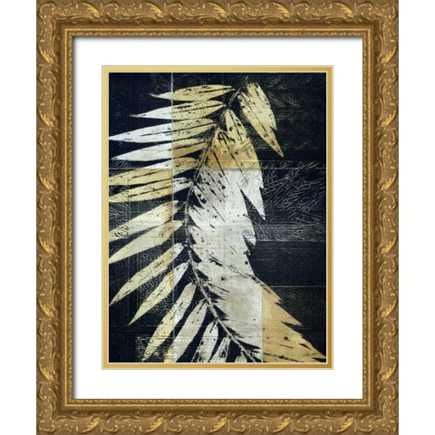 Palm Deco I Gold Ornate Wood Framed Art Print with Double Matting by Butler, John