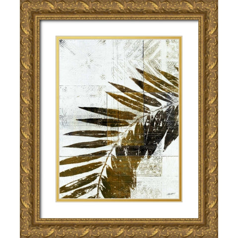 Palm Sienna II Gold Ornate Wood Framed Art Print with Double Matting by Butler, John