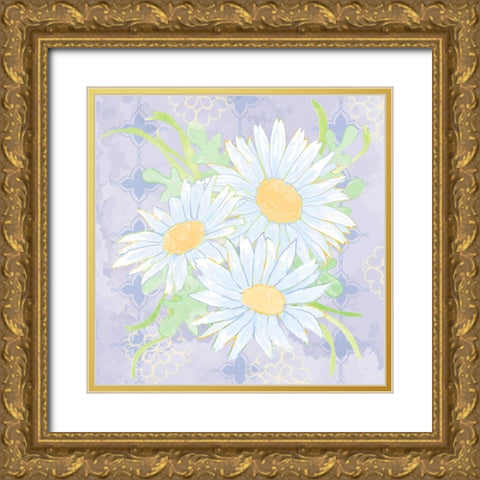 Daisy Patch Serenity II Gold Ornate Wood Framed Art Print with Double Matting by Mark, Leslie