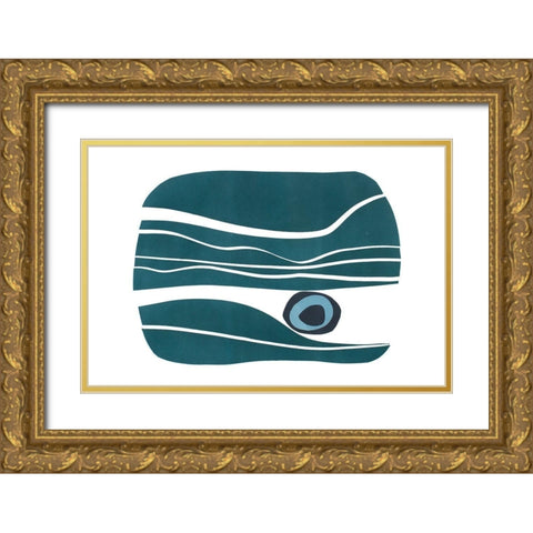River Stones II Gold Ornate Wood Framed Art Print with Double Matting by Delamater, Rob