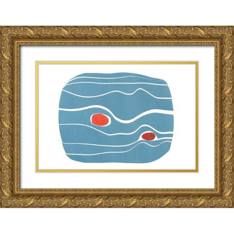 River Stones VI Gold Ornate Wood Framed Art Print with Double Matting by Delamater, Rob