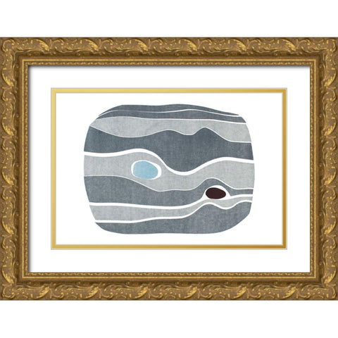 River Stones VII Gold Ornate Wood Framed Art Print with Double Matting by Delamater, Rob
