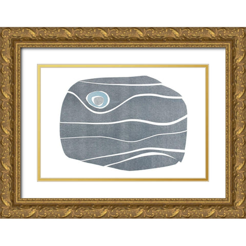 River Stones X Gold Ornate Wood Framed Art Print with Double Matting by Delamater, Rob
