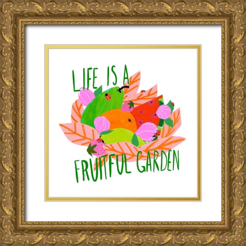 Fruitful Garden I Gold Ornate Wood Framed Art Print with Double Matting by Blanckslate