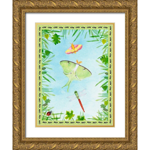 Bug Collector I Gold Ornate Wood Framed Art Print with Double Matting by Ludwig, Alicia