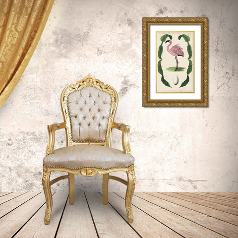 Antiquarian Menagerie - Flamingo II Gold Ornate Wood Framed Art Print with Double Matting by McCavitt, Naomi