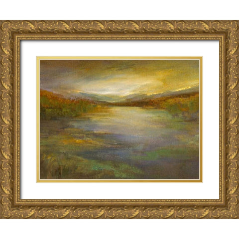 Foothills Gold Ornate Wood Framed Art Print with Double Matting by Finch, Sheila