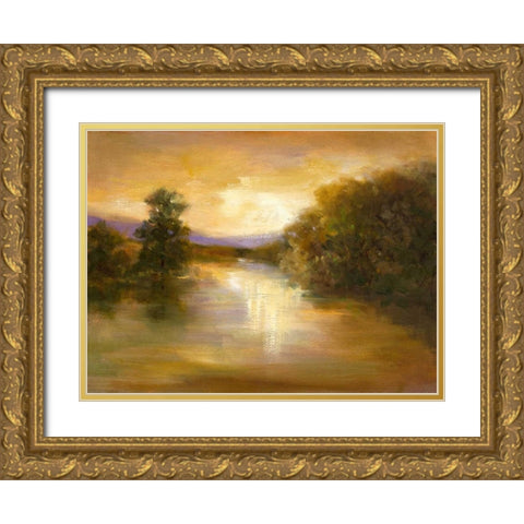 Sunset Glow Gold Ornate Wood Framed Art Print with Double Matting by Finch, Sheila