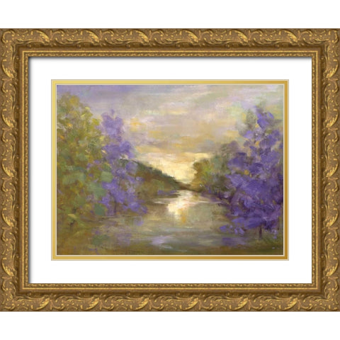 Tranquil Waters Gold Ornate Wood Framed Art Print with Double Matting by Finch, Sheila