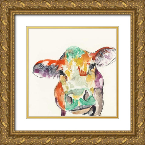 Hi Fi Farm Animals II Gold Ornate Wood Framed Art Print with Double Matting by Goldberger, Jennifer