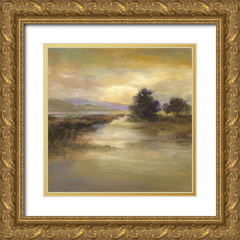 Waters Edge I Gold Ornate Wood Framed Art Print with Double Matting by Finch, Shiela