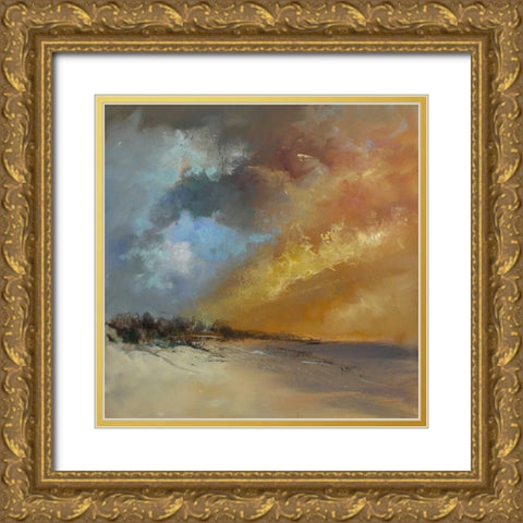 Sun Blaze Gold Ornate Wood Framed Art Print with Double Matting by Doyle, Anne Farrall