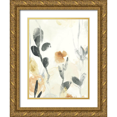 Garden Flow I Gold Ornate Wood Framed Art Print with Double Matting by Vess, June Erica