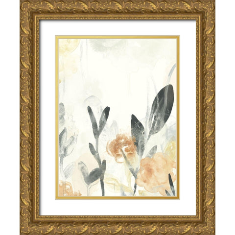 Garden Flow II Gold Ornate Wood Framed Art Print with Double Matting by Vess, June Erica