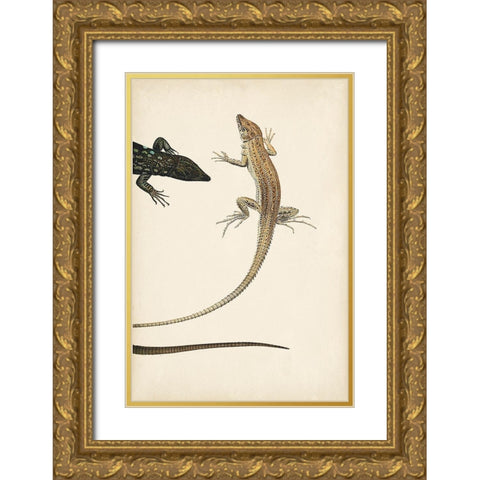 Lizard Diptych II Gold Ornate Wood Framed Art Print with Double Matting by Vision Studio
