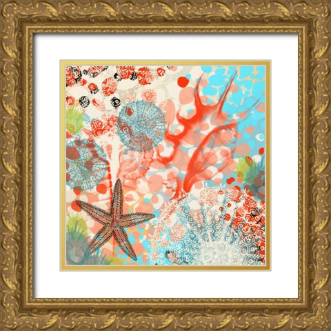 Exotic Sea Life V Gold Ornate Wood Framed Art Print with Double Matting by Orlov, Irena