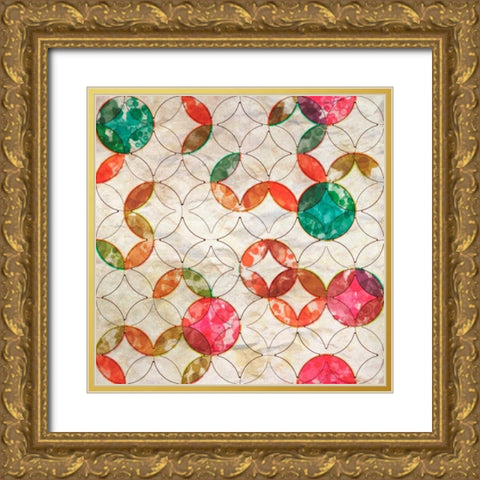 Geometric Color Shape VI Gold Ornate Wood Framed Art Print with Double Matting by Orlov, Irena