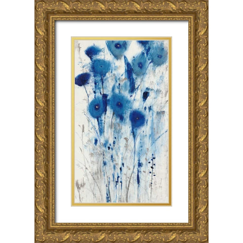 Blue Impressions II Gold Ornate Wood Framed Art Print with Double Matting by OToole, Tim