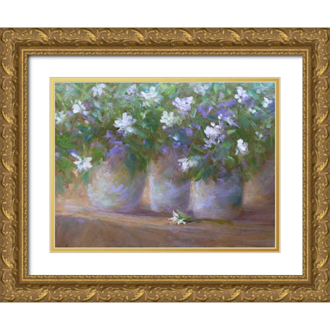 Three Pots Gold Ornate Wood Framed Art Print with Double Matting by Finch, Sheila