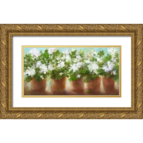 In Full Bloom Gold Ornate Wood Framed Art Print with Double Matting by Finch, Sheila