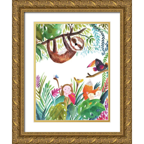 Hangin Around I Gold Ornate Wood Framed Art Print with Double Matting by Hernandez, Larisa