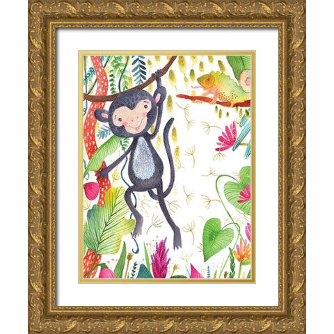 Hangin Around II Gold Ornate Wood Framed Art Print with Double Matting by Hernandez, Larisa