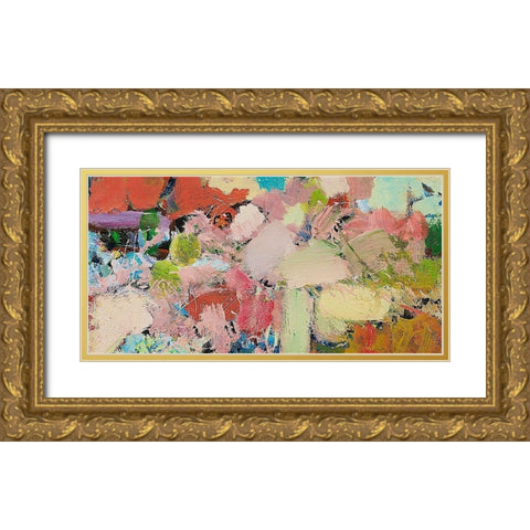 Azaleas Gold Ornate Wood Framed Art Print with Double Matting by Friedlander, Allan