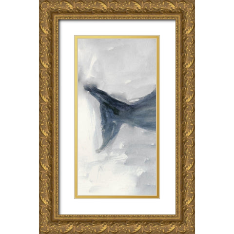 Blue Whale Triptych I Gold Ornate Wood Framed Art Print with Double Matting by Stellar Design Studio