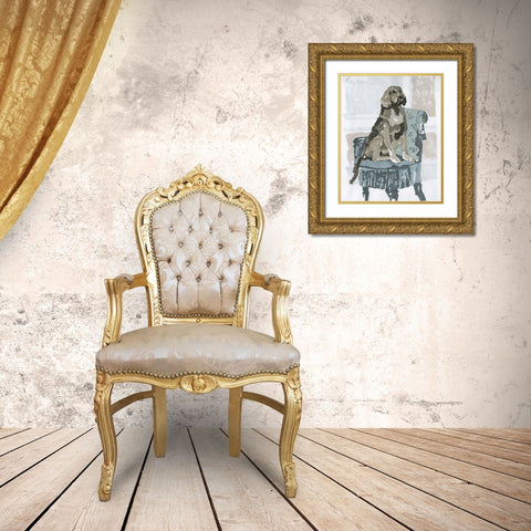 Dog Study V Gold Ornate Wood Framed Art Print with Double Matting by Stellar Design Studio