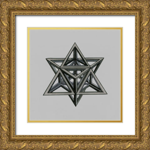 Equilateral Vertex II Gold Ornate Wood Framed Art Print with Double Matting by Stellar Design Studio