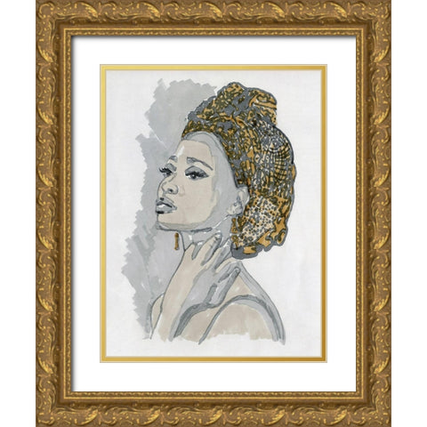 Hidaya II Gold Ornate Wood Framed Art Print with Double Matting by Stellar Design Studio