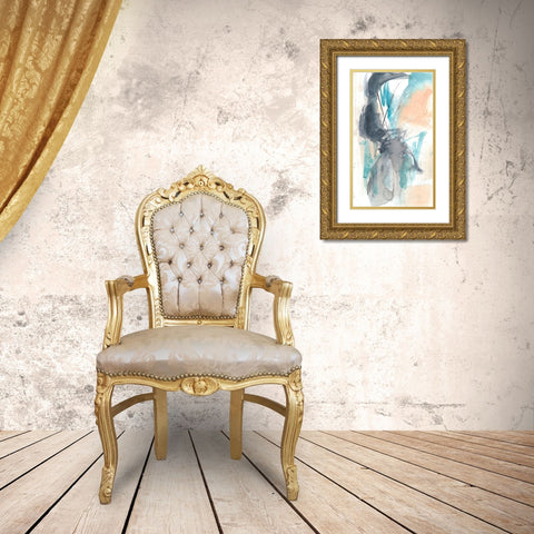 Scribble and Splash II Gold Ornate Wood Framed Art Print with Double Matting by Goldberger, Jennifer