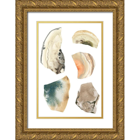 Geode Segments I Gold Ornate Wood Framed Art Print with Double Matting by Vess, June Erica