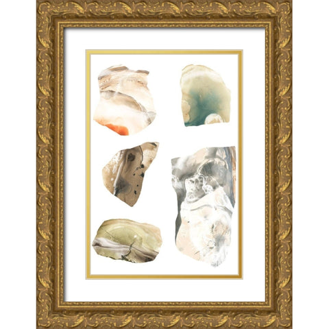 Geode Segments II Gold Ornate Wood Framed Art Print with Double Matting by Vess, June Erica