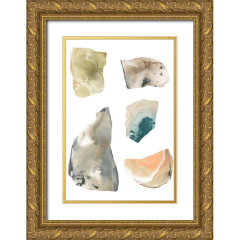 Geode Segments III Gold Ornate Wood Framed Art Print with Double Matting by Vess, June Erica