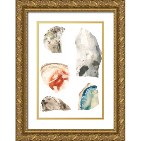Geode Segments IV Gold Ornate Wood Framed Art Print with Double Matting by Vess, June Erica