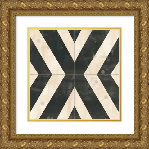 Midnight Parquet IV Gold Ornate Wood Framed Art Print with Double Matting by Vess, June Erica