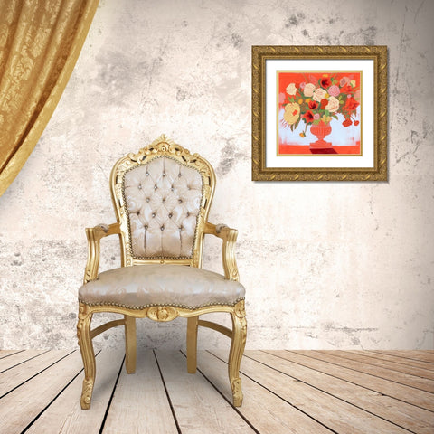 Blossoms on Fire II Gold Ornate Wood Framed Art Print with Double Matting by Popp, Grace