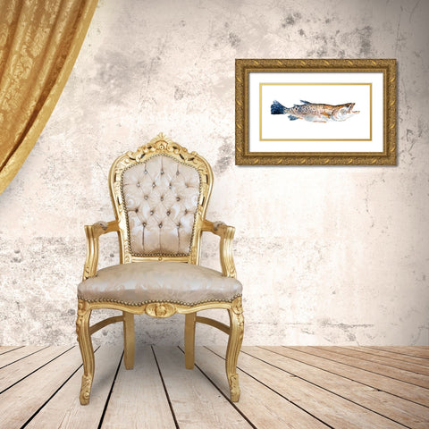 Freckled Trout II Gold Ornate Wood Framed Art Print with Double Matting by Scarvey, Emma