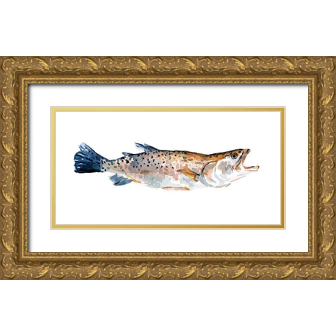 Freckled Trout II Gold Ornate Wood Framed Art Print with Double Matting by Scarvey, Emma