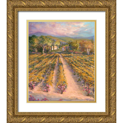 Tranquil Wine Country II Gold Ornate Wood Framed Art Print with Double Matting by Kiggins, Debbie