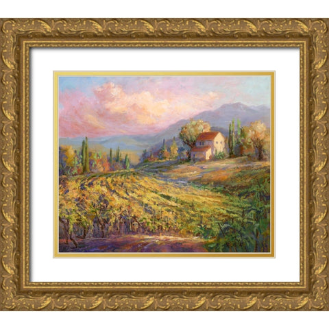 Tranquil Wine Country III Gold Ornate Wood Framed Art Print with Double Matting by Kiggins, Debbie